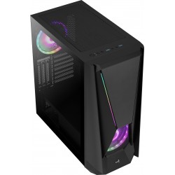 Boitier Moyen Tour ATX  AEROCOOL NIGHTHAWK DUO RGB  NOIR 2 USB2 -1 USB3 2 ventil - Réf   ACCM-PB22023.11.