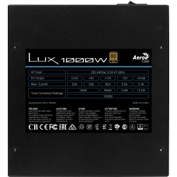 Alimentation ATX 1000W AEROCOOL LUX 80 PLUS GOLD Réf   LUX1000.