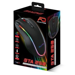 SOURIS GAMING ADVANCE GTA250 RGB 4800 DPI 8 BOUTONS Ref   S-GTA250.