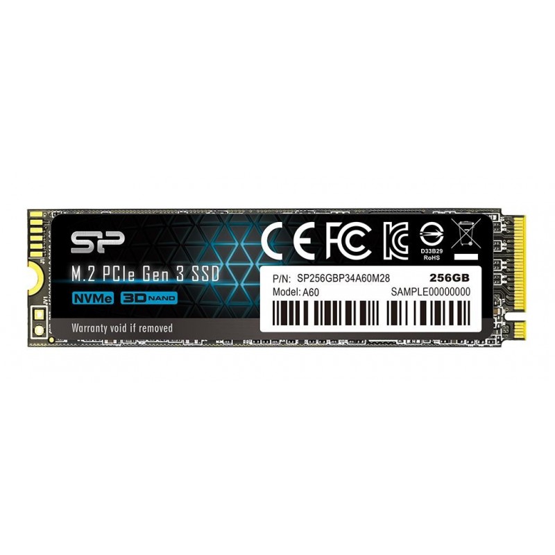 SSD 256Go M.2 PCIe - NVMe 2280 Model A60 SILICON POWER Réf   SP256GBP34A60M28.