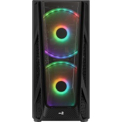 Boitier Moyen Tour ATX  AEROCOOL NIGHTHAWK DUO RGB NOIR 2 USB3 -3 ventil - Panneau verre trempé Réf   ACCM-PB20033.11.