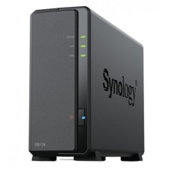 SERVEUR NAS DS-124  SYNOLOGY Barebone Serveur NAS 1 baie 3.1 2 2x USB 3.2   1 RJ 45   S-ATA Ref   DS-124.