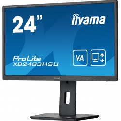 Moniteur LCD 24 IIYAMA XB2483HSU-B5 DP-HDMI-USB-HUB 4MS 16 9 MULTIMEDIA Pied regl en H  pivot + Cable HDMI GARANTIE CONS