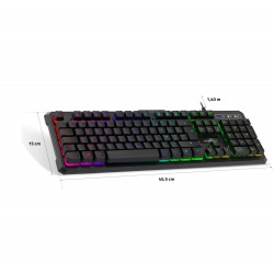 Clavier USB ADVANCE GAMING rétro éclairé 7 couleurs RGB  touches semi-mécaniques Réf   CLA-GTA230