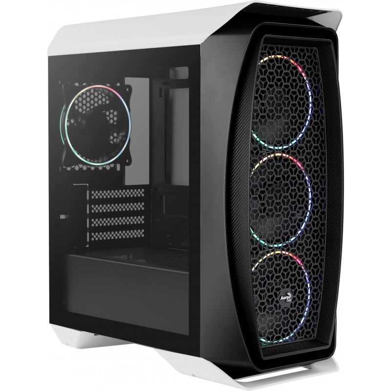 Boitier Micro ATX  AEROCOOL One Mini Eclipse blanc  RGB 2 USB3-4 ventil.panneau vitré Réf   AEROONEMINIECLIPWH.