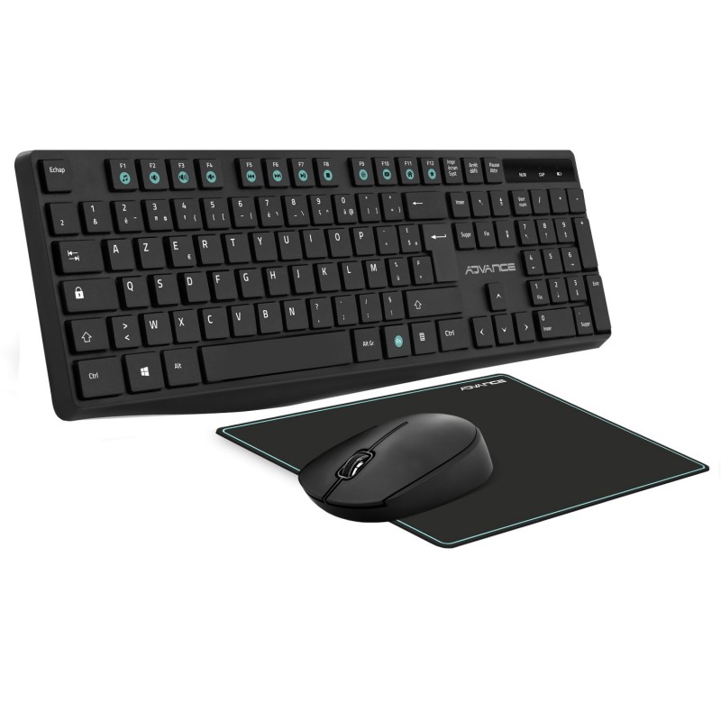 Clavier + Souris Sans fil ADVANCE + tapis wireless Combo Ref : CLS-7100RF.