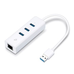 Adaptateur USB3 vers RJ45 GIGA + hub 3 ports USB 3.0 - TP-LINK- Réf   UE330.