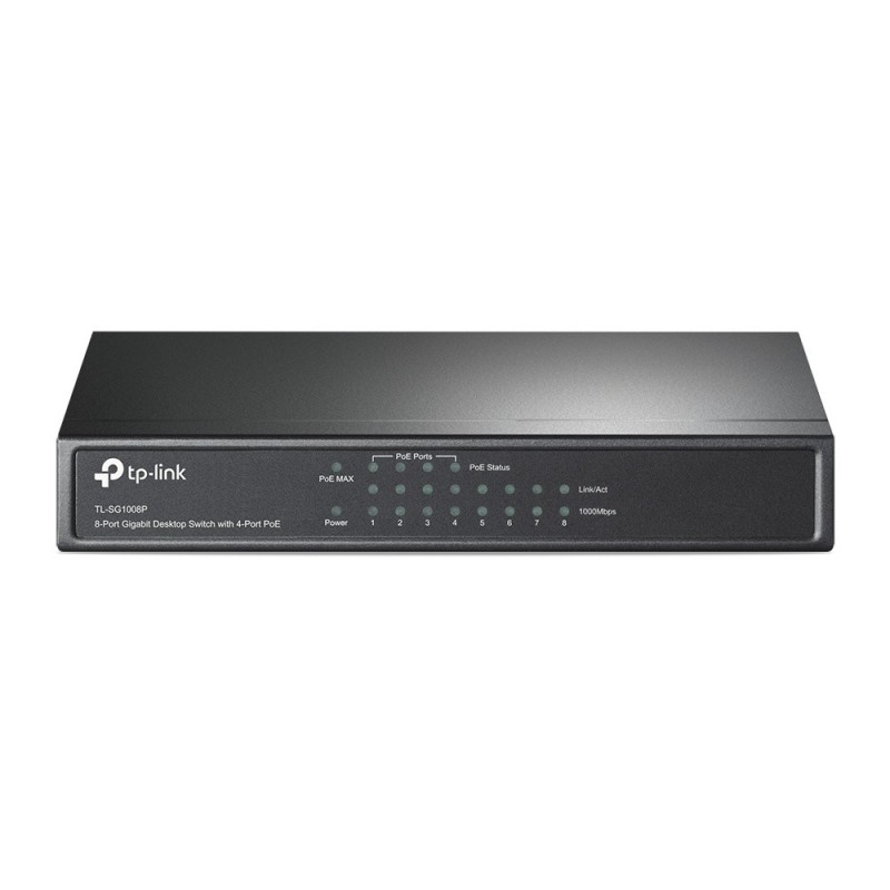 Switch 8 Ports 10 100 1000  TP LINK RJ-45 - 4 PORTS  EN POE Réf   TL-SG1008P.