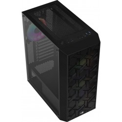 Boitier Moyen Tour ATX  AEROCOOL Hive V2 RGB NOIR 1 xUSB3.0 2 USB2.0-1 ventil-Panneau vitré Réf    ACCM-PV27043.11.