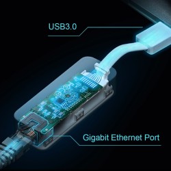 Adaptateur USB3 vers RJ45 GIGA TP-LINK Réf   TP-LINK-UE300.