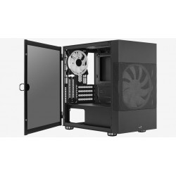 Boitier Cube Micro ATX AEROCOOL Atomic V2 RGB NOIR 2 USB2 -2 ventil.panneau vitré Réf   ACCS-PV26123.11.