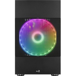 Boitier Cube Micro ATX  AEROCOOL Atomic RGB NOIR 2 USB3 -2 ventil.panneau verre trempé Réf   ACCS-PV26023.11.