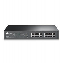 TP-LINK 16-Port Gigabit Desktop Rackmount PoE+ Easy Smart Switch 16 Gigabit RJ45 ports including 8 PoE+ ports 110W PoE Power sup