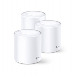 TP-LINK Deco X60 AX3000 Wi-Fi 6 Whole-Home Mesh System 3-pack Quad-core CPU 2x GE RJ45 4x int.antennas MU-MIMO