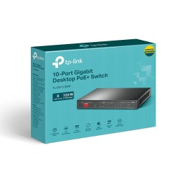 TP-LINK TL-SG1210MP PoE+ Desktop Switch 8x 10 100 1000Mbps + 1x Gbit Combo SFP + 2x Gbit Non-PoE RJ45 123W budget Isolation Prio