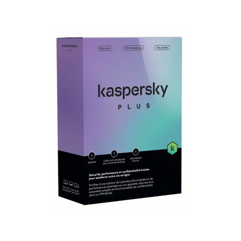 KASPERSKY PLUS BOITE licence pour 1 PC / 1 AN Réf : KL1042F5AFS