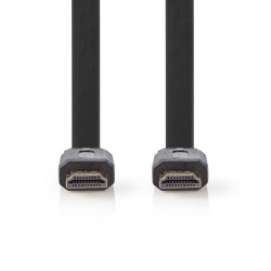 Cable HDMI Male Male 19Broches 1.5m high speed + ethernet plat 4k 2k - Réf. 0108127 - HDMI-Hi+ETH-M M-1.5M