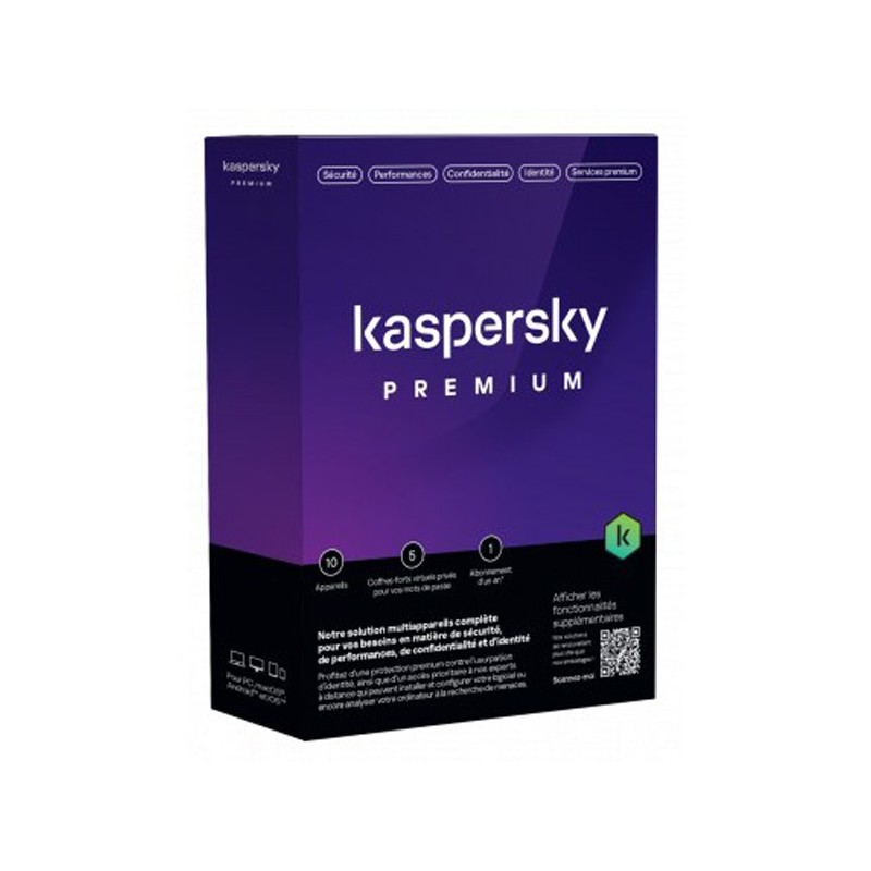 KASPERSKY PREMIUM BOITE Mini licence pour 10 PC / 2 ANS Réf : KL1047F5KDS-Mini
