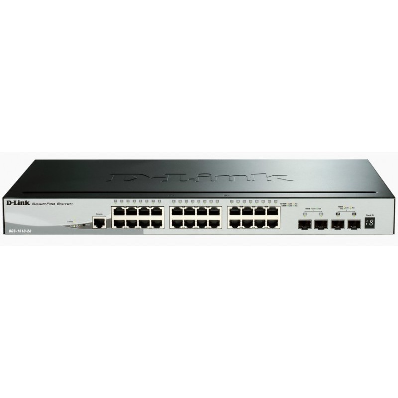 D-LINK 28-Port Smart Managed Gigabit Stack Switch 4x 10G dlink green 3.0 24x 10 100 1000Mbit s TP RJ-45 Port 4x 10Gbit s Fiber S