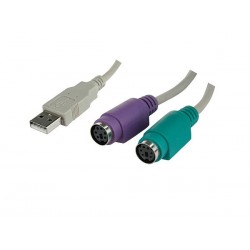 Adaptateur USB A M vers 2xPS2 Femelle   - CONNECTLAND Réf   0107043