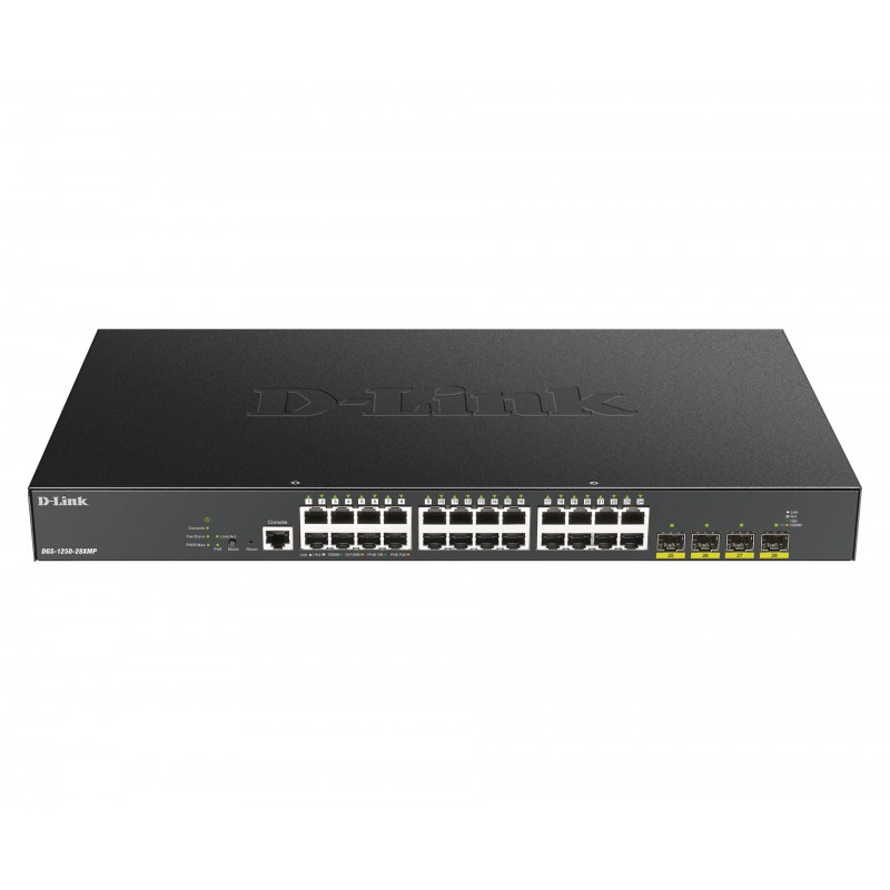 D-LINK 28-Port Smart Managed PoE+ Gigabit Switch 4x 10G dlink green 3.0 24x 10 100 1000Mbit s TP RJ-45 PoE Port 802.3at D-LINK 28-Port Smart Managed PoE+ Gigabit Switch 4x 10G dlink green 3.0 24x 10 100 1000Mbit s TP RJ-45 PoE Port 802.3at