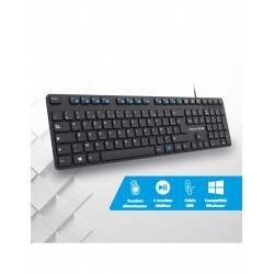 Clavier USB Noir WORKMATE Silencieux - ADVANCE - Réf   CLA-5100.