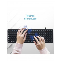 Clavier USB Noir WORKMATE Silencieux - ADVANCE - Réf   CLA-5100.