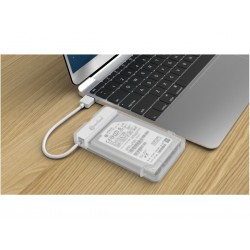Boitier Externe 2.5 USB 3.0 BLANC CONNECTLAND pour hdd-ssd sata III Adaptateur pour utilisation autonom - Réf   1908097 