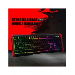 Clavier USB ADVANCE GAMING rétro éclairé  RGB RAINBOW 105 touches semi-mécaniques Réf   CLA-GTA240.