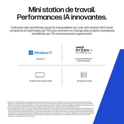 HP Z2 Mini G1a AMD Ryzen AI Max+ PRO 395 128Go 2To SSD Zturbo AMD Radeon 8060S W11P 3 3 3
