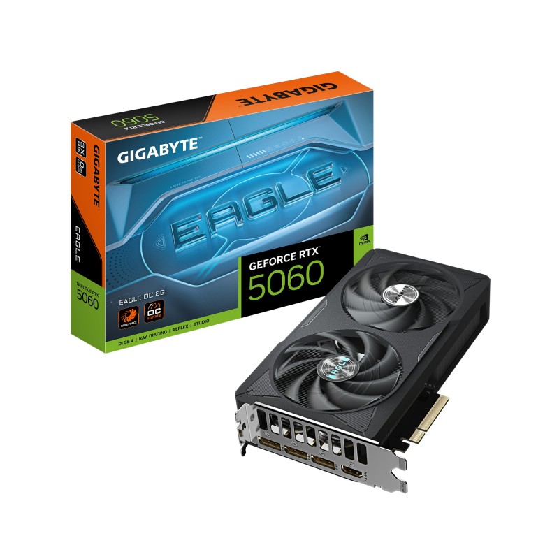 GIGABYTE RTX 5060 8GB EAGLE OC GDDR7 - 1x HDMI - 3x DP - 2 Vent Réf   GV-N5060EAGLE OC-8GD.