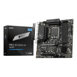 Carte Mère PRO B760M-A-WIFI -DDR5 M-ATX- 4x DDR5 - 2x DP - 2x HDMI - 4x SATA3 - 2x M2.0 - LGA 1700.